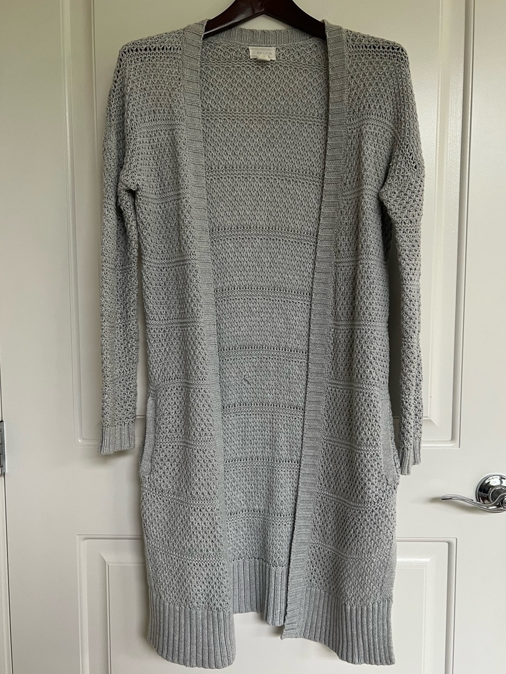Women’s Long Sleeved Open Front Crochet Cardigan